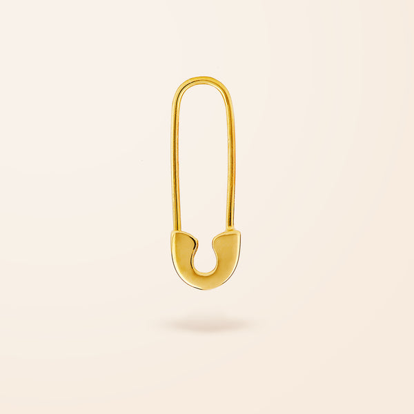 Single 10K Gold Safety Pin Earring