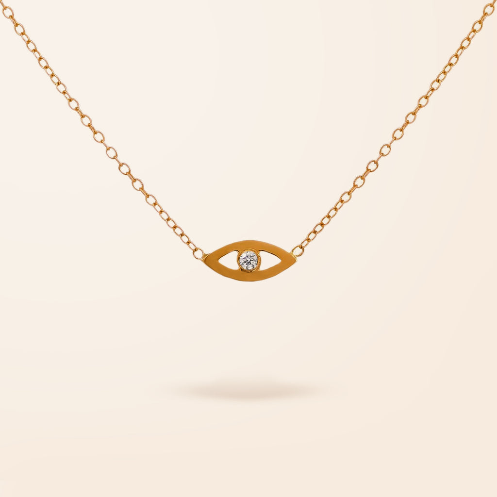 18K Gold Evil Eye Diamond Necklace | Noémie