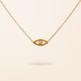 14K Gold Diamond Evil Eye Necklace