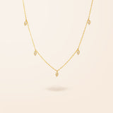 14K Gold Diamond Pear Drop Necklace