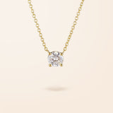 Lab Created Diamond 14K Gold Solitaire Necklace (.50ct)