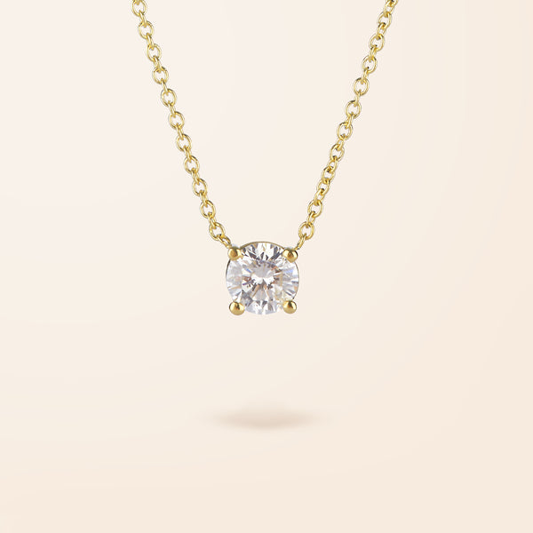 Lab Created Diamond 14K Gold Solitaire Necklace (.30ct)