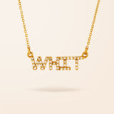 14K Gold Diamond Upper Case Name Necklace