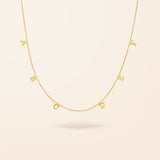 14K Gold Drop Initial Necklace