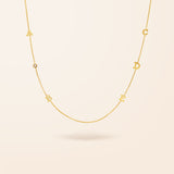 14K Gold Initial and Diamond Bezel Necklace