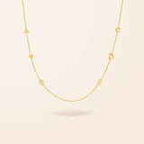 14K Gold Initial and Heart Necklace