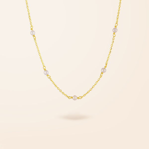 14K Gold Pearls by the Yard Necklace