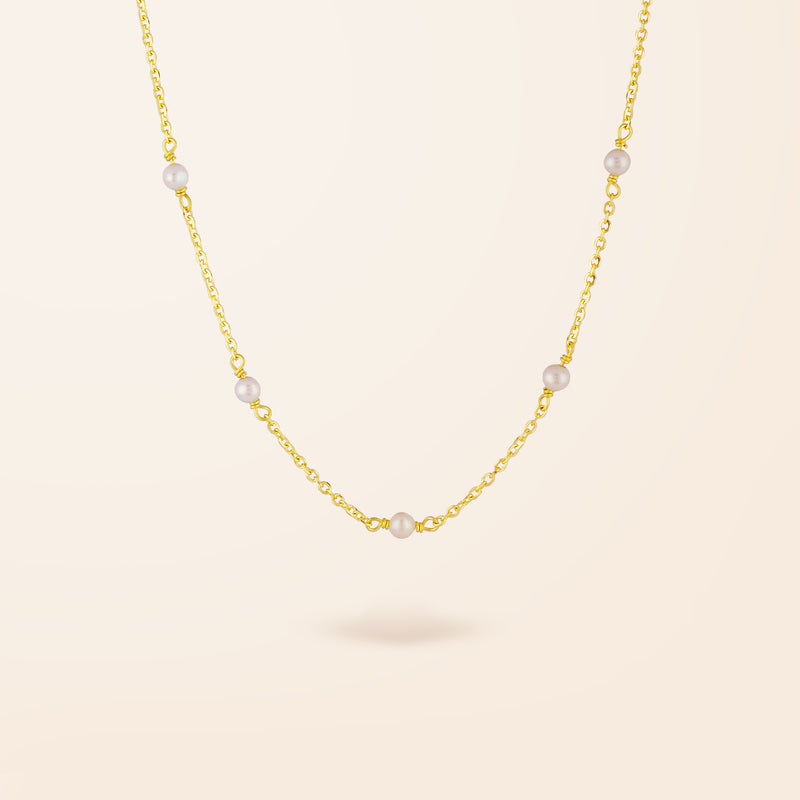 14K Gold Pearls by the Yard Necklace