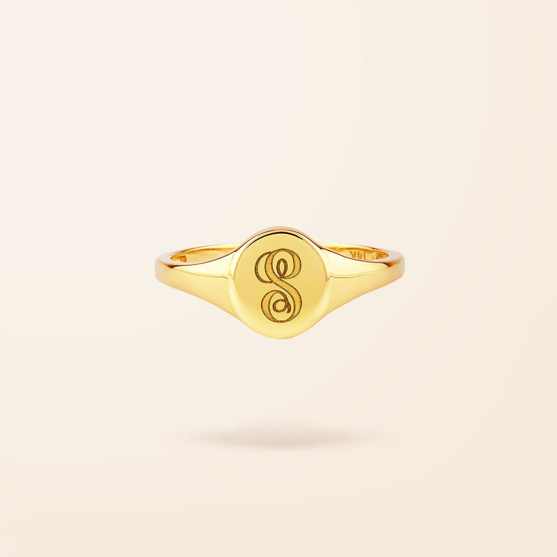 10K Gold Small Signet Ring