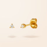 14K Gold Tiny Diamond Stud Earrings