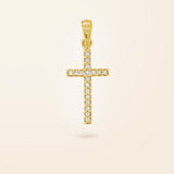 14K Gold Mini Diamond Cross Charm