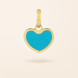 14K Gold Inlay Heart Charm