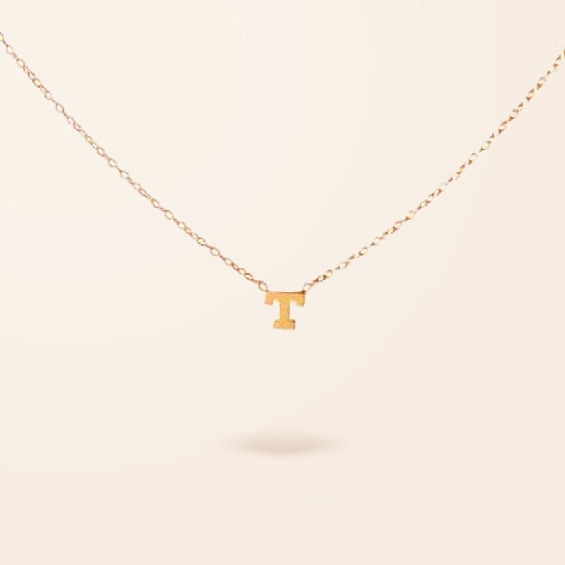 14K Gold One Drop Initial Necklace