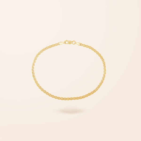 10K Gold Flat Anchor Chain Bracelet