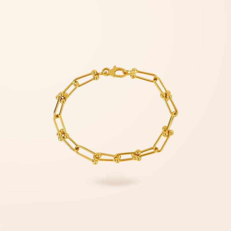 10K Gold U-Link Chain Bracelet