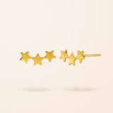 14K Gold Star Ear Crawler Earrings