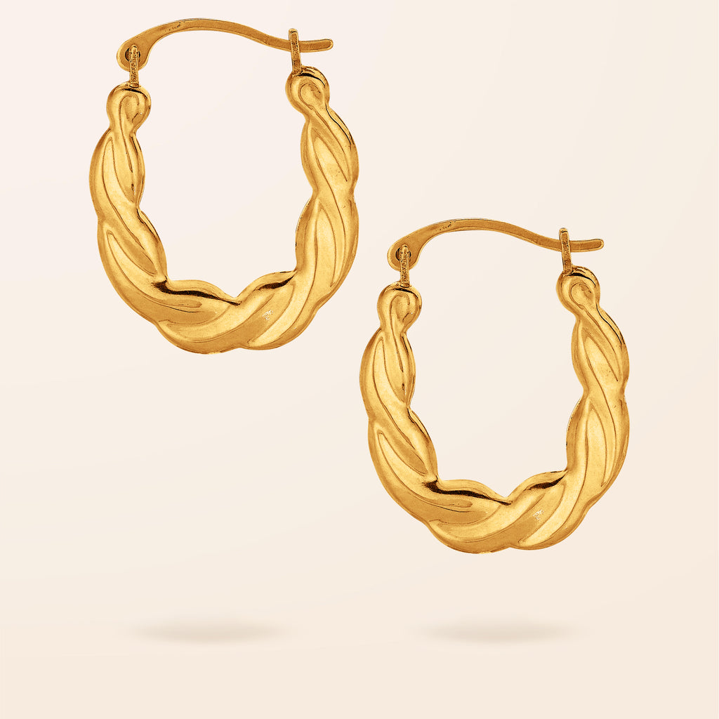 10k gold twisted hoop shop earrings