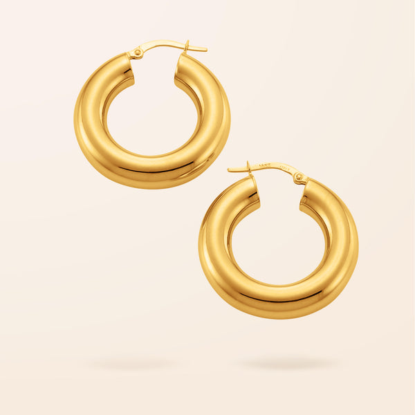 10K Gold Jumbo Everyday Hoop Earrings