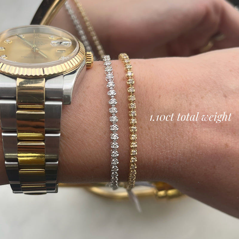 14K Gold Diamond Eternity Tennis Bracelet