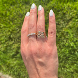 14K Gold Mini Diamond and Sapphire Evil Eye Ring
