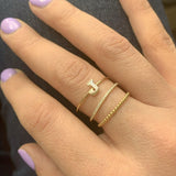 14K Gold Bead Ring