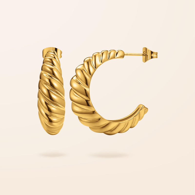 10K Gold Croissant Earrings