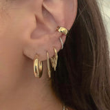 14K Gold Chandelier Huggie Earrings