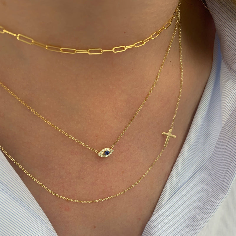 10K Gold Asymmetrical Cross Necklace