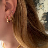 Single 10K Gold Curb Chain Earring