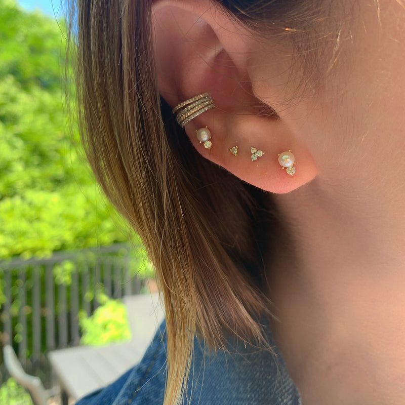 Single 14K Gold Tiny Diamond Stud Earring
