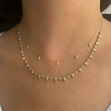 14K Gold Diamond Pear Drop Necklace