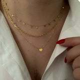 14K Gold Dangling Heart Necklace