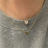 14K Gold Engravable Mini Heart Necklace
