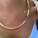 14K Gold Initial and Birthstone Necklace
