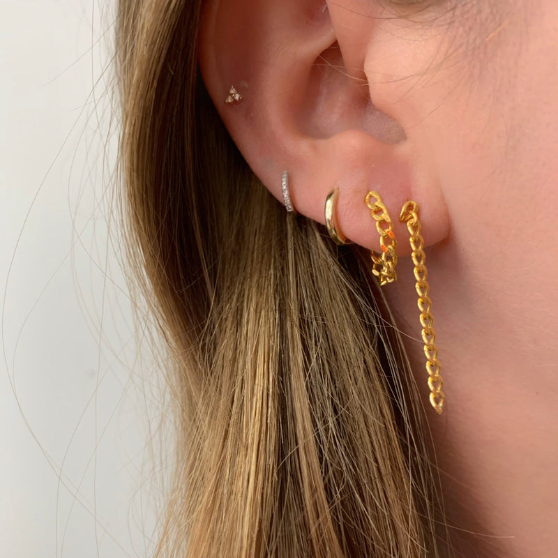10K Gold Curb Chain Earrings