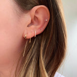 10K Gold Huggie Threader Earrings