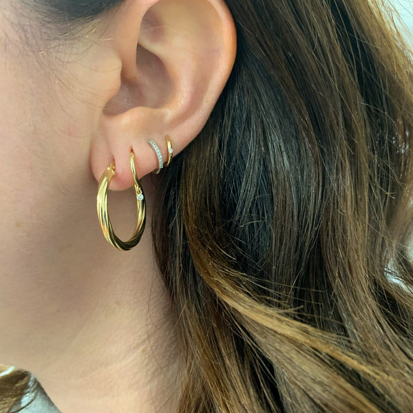10K Gold Twist Hoop Earrings