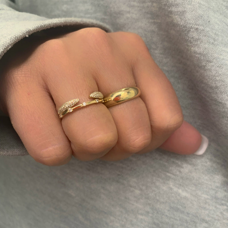 14k Gold Diamond Claw Ring