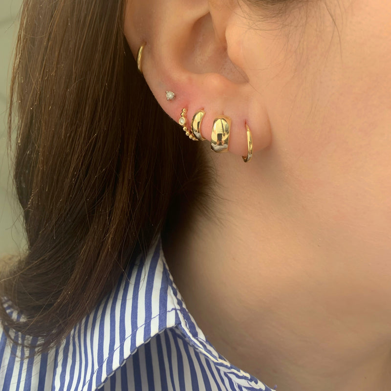 10K Gold Medium Huggie Earring