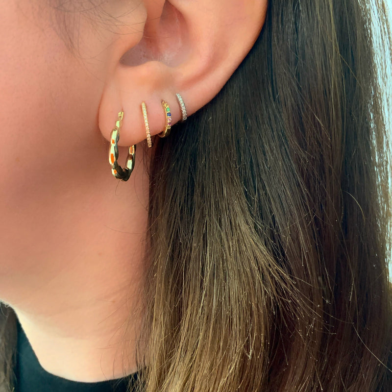 10K Gold Oval Twist Hoop Earrings