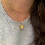 14K Gold Diamond Accent Heart Charm
