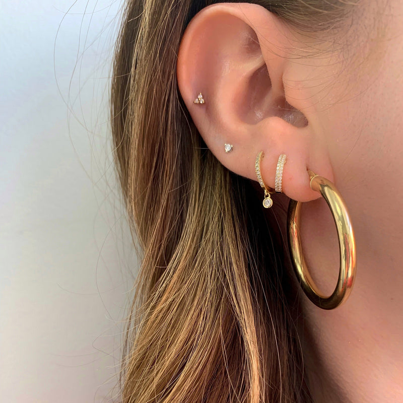 10K Gold Large Everyday Hoop Earrings