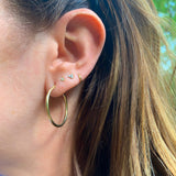 10K Gold Skinny Hoop Earrings