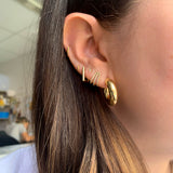 10K Gold Rectangle Huggle Earrings