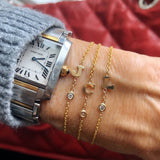14K Gold Initial and Diamond Bezel Bracelet