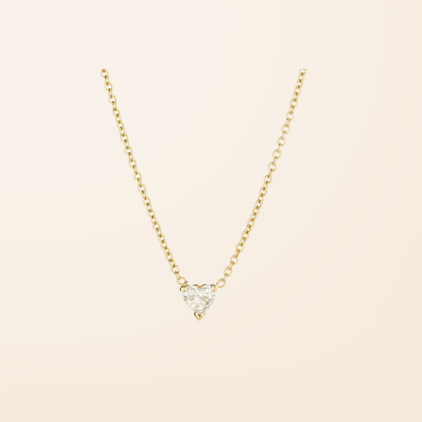 Created Diamond 14K Gold Single Heart Necklace
