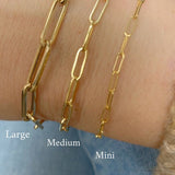 10K Gold Mini Paper Clip Bracelet