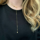 10K Gold Adjustable Length Box Chain Necklace