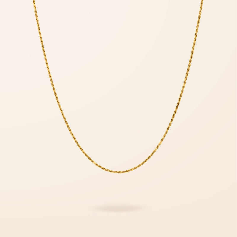 10K Gold Rope Chain Necklace