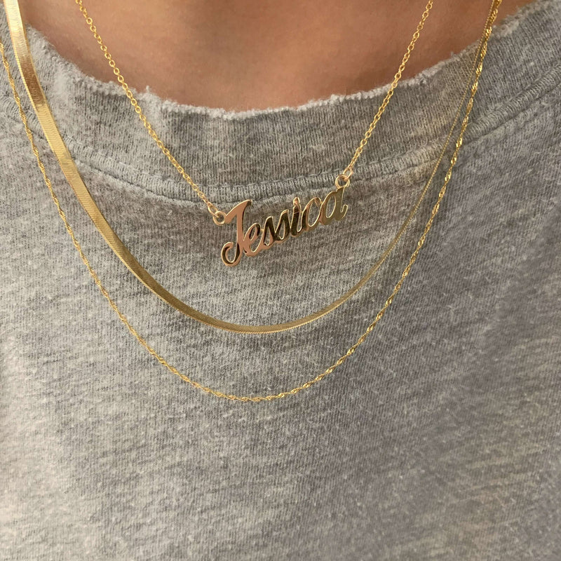 10K Gold Script Name Necklace